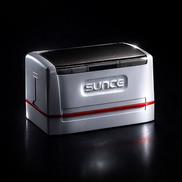 Sunce pre inked stamp with modern compact design